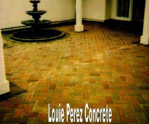 The Floor Outside a House with Red Brick Tiles