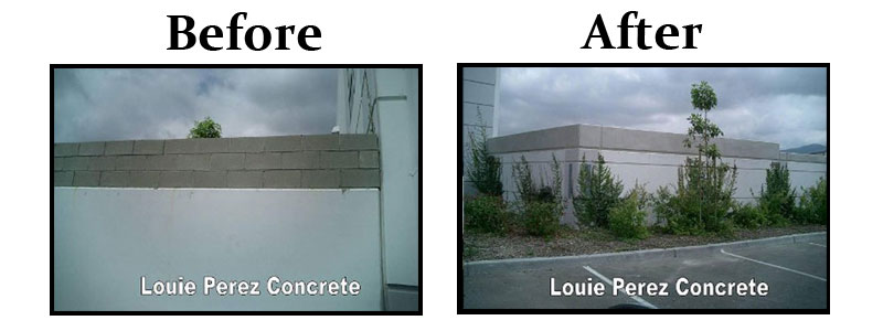 Before and After Concrete Wall Extension