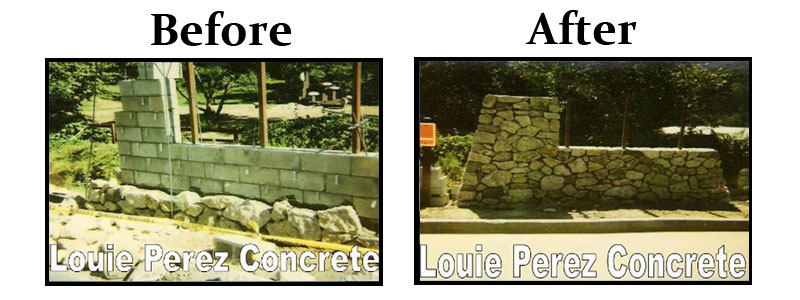 Before and After Stone Wall