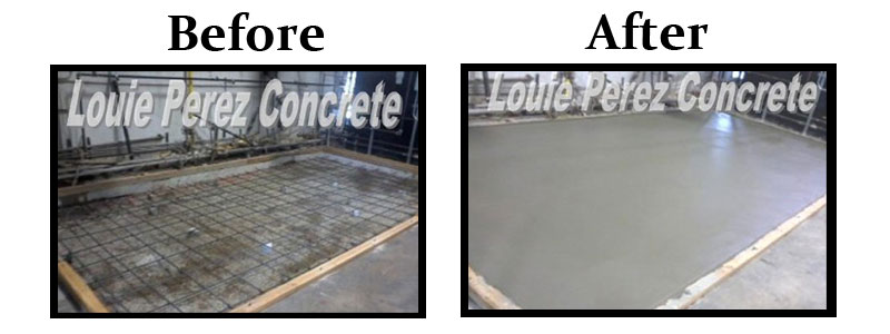 Before and After Backyard Concrete flooring